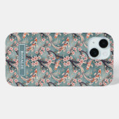 桜とコイの魚のモノグラムプリント Case-Mate iPhoneケース (裏面 (横))