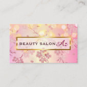 桜とゴールド ピンク 美しい サロン スクール 美容 名刺♡ 名刺 (正面)