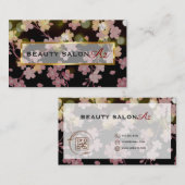 桜とゴールド ブラック 美しい サロン スクール 美容 名刺♡ 名刺 (正面/裏面)