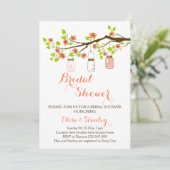 桜とメイソンジャー ウェディング ブライダル シャワー 招待状 (スタンド正面)