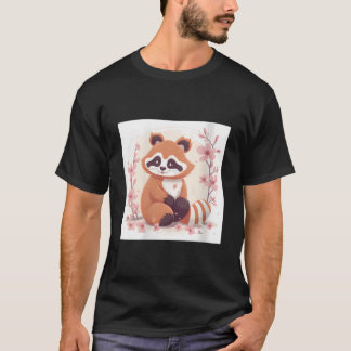 桜とレッサーパンダのスイートスタイル Tシャツ