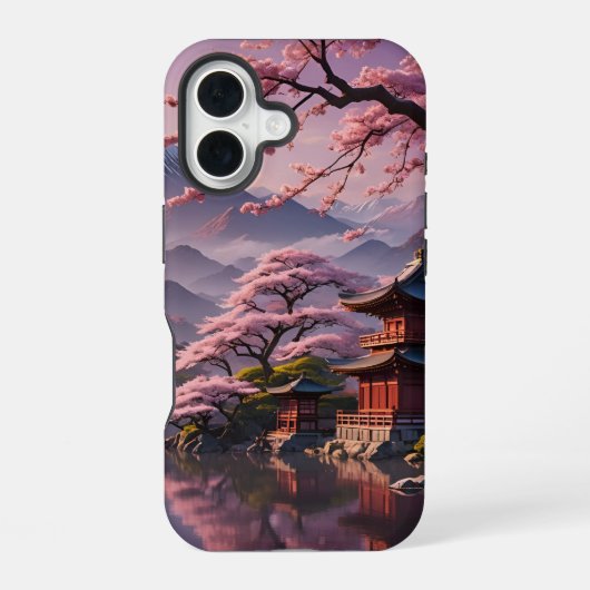 桜と五重塔のiPhone 16ケース iPhone 16ケース (裏面)
