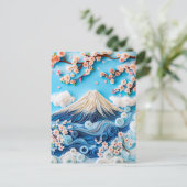 桜と富士山のペーパークイリング ポストカード (スタンド正面)