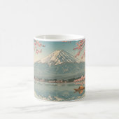 桜と富士山 Sakura and Mt.Fuji Japan コーヒーマグカップ (中央)