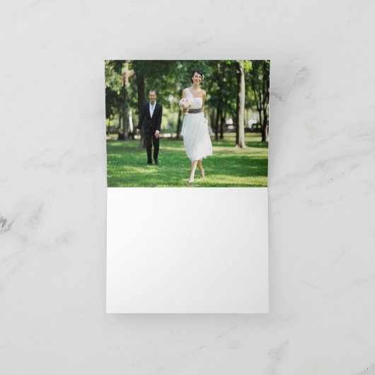 桜と恋鳥の whimsical ウェディング サンキューカード (内部)