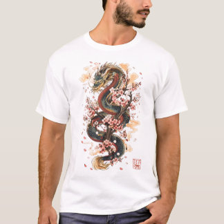 桜と日本龍 | サクラの伝説 Tシャツ