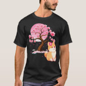 桜と柴犬 Tシャツ (正面)