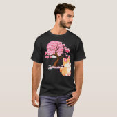 桜と柴犬 Tシャツ (正面フル)