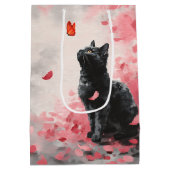 桜と猫と蝶々（３） ミディアムペーパーバッグ (裏面)
