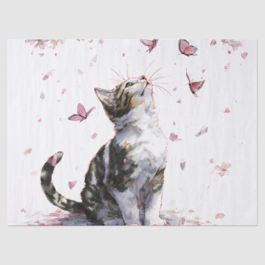 桜と猫と蝶 (10) 薄葉紙 (正面)