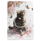 桜と猫と蝶 (11) ミディアムペーパーバッグ (裏面)