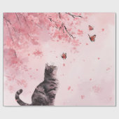 桜と猫と蝶 (12) ラッピングペーパー (フラット)