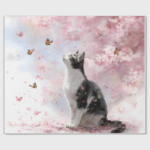 桜と猫と蝶 (1) ラッピングペーパー (フラット)