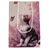 桜と猫と蝶 (2) ミディアムペーパーバッグ (裏面)