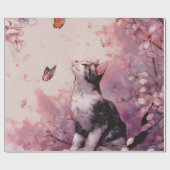 桜と猫と蝶 (2) ラッピングペーパー (フラット)