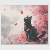 桜と猫と蝶 (3) ラッピングペーパー (フラット)