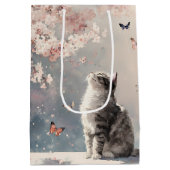 桜と猫と蝶 (6) ミディアムペーパーバッグ (裏面)