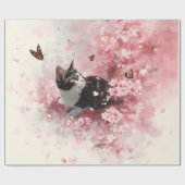 桜と猫と蝶 (8) ラッピングペーパー (フラット)