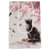 桜と猫と蝶 (9) ミディアムペーパーバッグ (裏面)