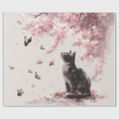 桜と猫と蝶 (9) ラッピングペーパー (フラット)