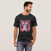 桜と猫の子猫 Tシャツ (正面フル)