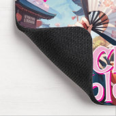 桜と猫耳の少女と扇子 マウスパッド (コーナー)