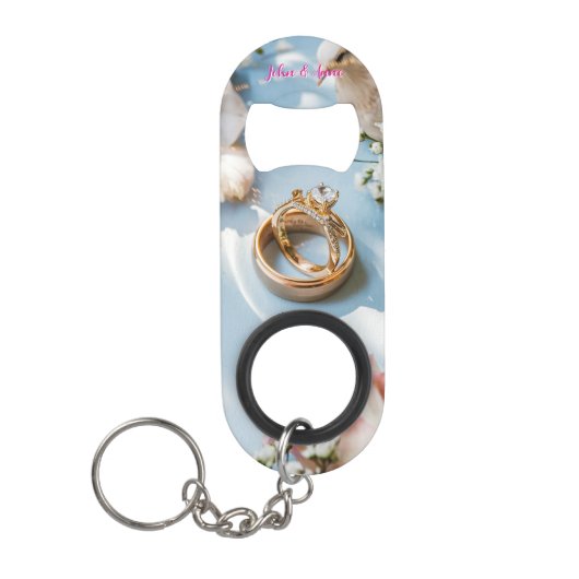 桜と結婚指輪 #3 キーホルダー栓抜き (正面)