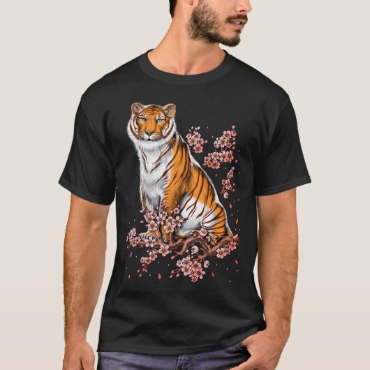 桜と虎 Tシャツ (正面)