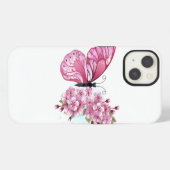 桜と蝶の花 iPhoneケース (裏面横)