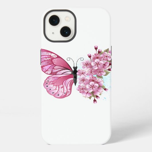 桜と蝶の花 iPhoneケース (裏面)