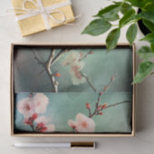 桜と雀のターコイズブルーの空の鳥の花 薄葉紙 (ギフト)