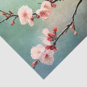 桜と雀のターコイズブルーの空の鳥の花 薄葉紙 (詳細)