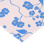 桜と青い鳥のデザイン ミディアムテーブルランナー (コーナー)