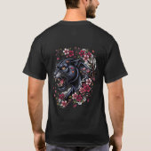 桜と黒豹Tシャツ Tシャツ (裏面)