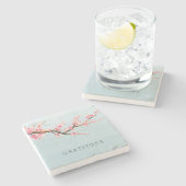 桜によっては感謝が開花します ストーンコースター (横)