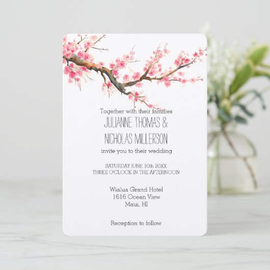 桜によっては結婚式が開花します 招待状 (スタンド正面)
