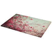 桜によっては花のガラスまな板が開花します カッティングボード (角)