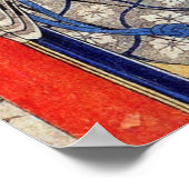 桜にハヤブサ、《鳥》ハヤブサとさくらんぼの花、北斎浮世絵 ポスター (角)