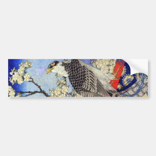 桜にハヤブサ, Falcon & Cherry Blossoms, Hokusai, Ukiyo-e バンパーステッカー