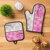桜ののぼり旗 鍋つかみ&鍋敷きセット (トップダウン)
