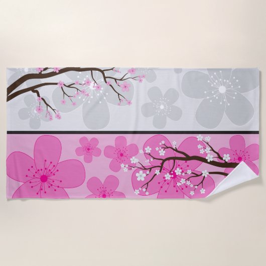 桜ののぼり ビーチタオル (正面)