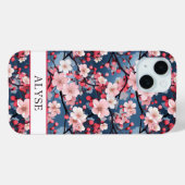 桜のイニシャル入りデザイン Case-Mate iPhoneケース (裏面 (横))