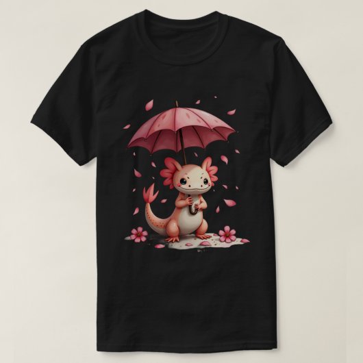 桜のウーパールーパー Tシャツ (デザイン正面)