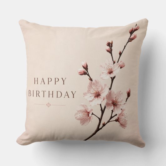 桜のエレガンス 誕生日 クッション (正面)