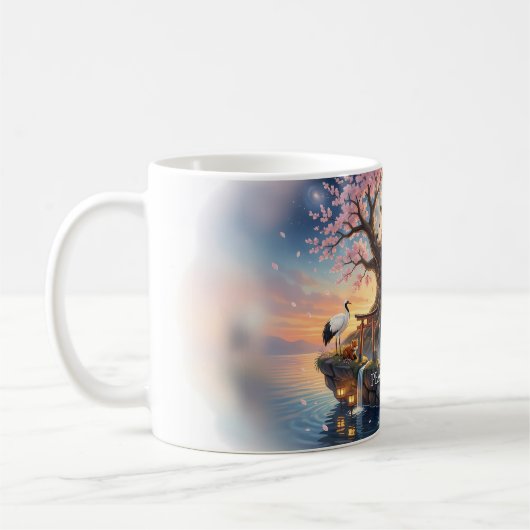 桜のオアシスの平和マグカップ コーヒーマグカップ (左)