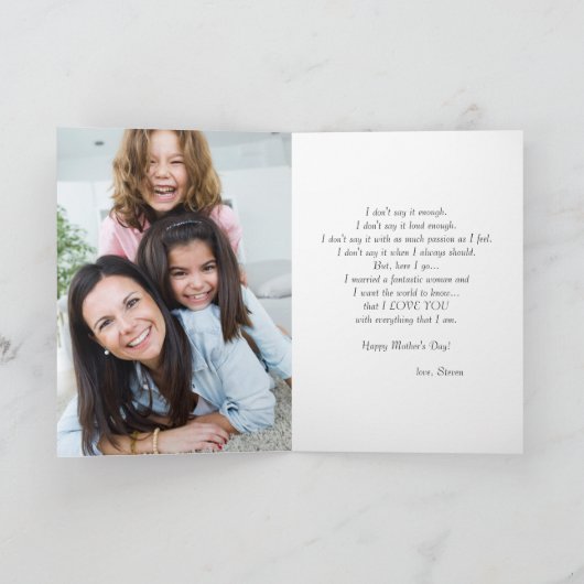 桜のクローズアップの母の日カード カード (内部)