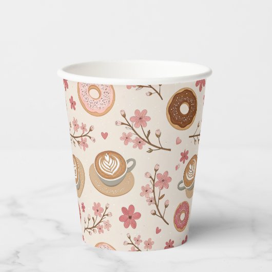 桜のコーヒー断熱パターン (3) 紙コップ (正面)