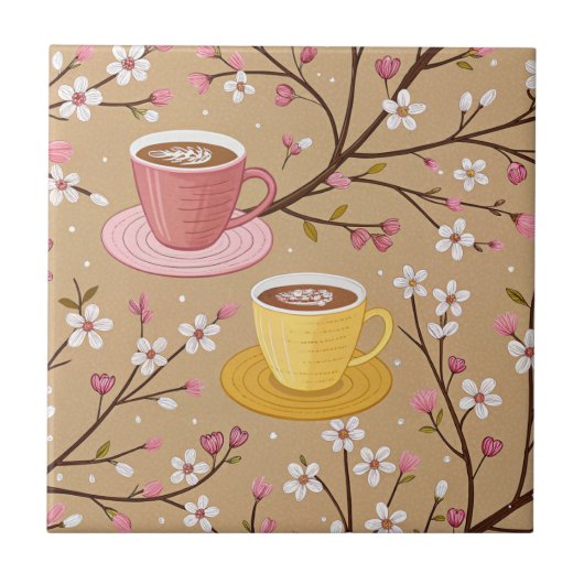 桜のコーヒー断熱パターン (4) タイル (正面)