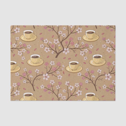 桜のコーヒー断熱材パターン (1) 薄葉紙 (正面)