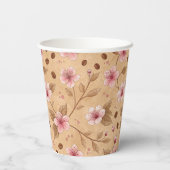 桜のコーヒー断熱材パターン (5) 紙コップ (裏面)